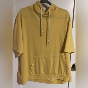 Yellow Short Sleeve Hoodie